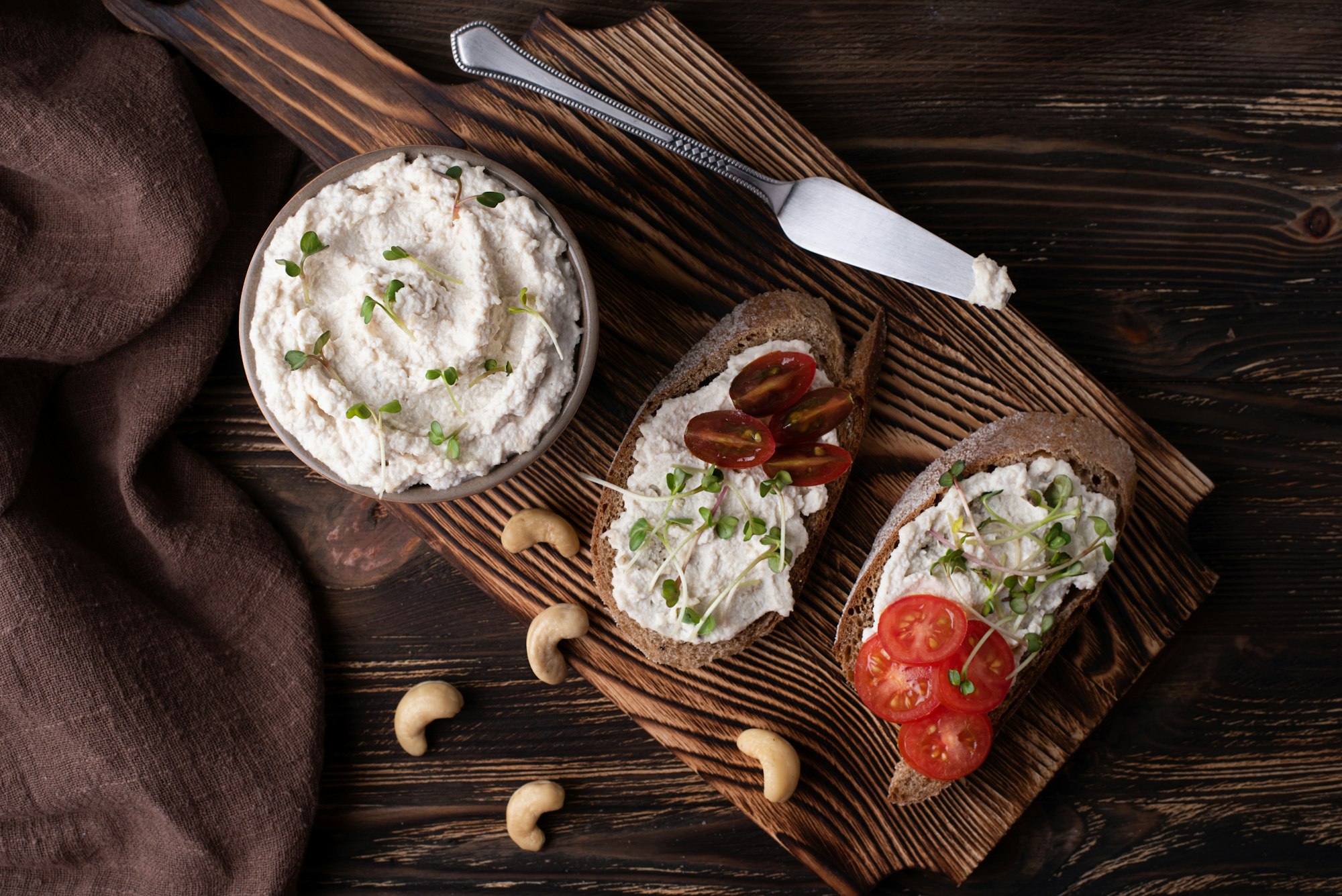 Homemade cream cheese made from fermented cashews.